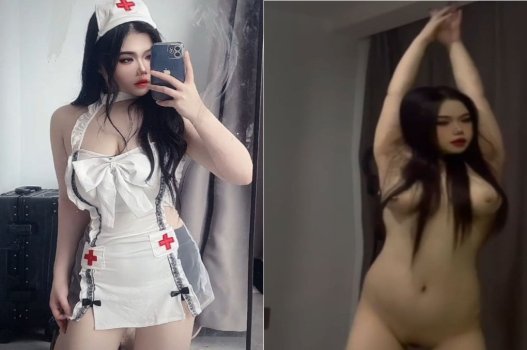 Nữ y tá ngực khủng chăm sóc bệnh nhân nam vào buổi tối